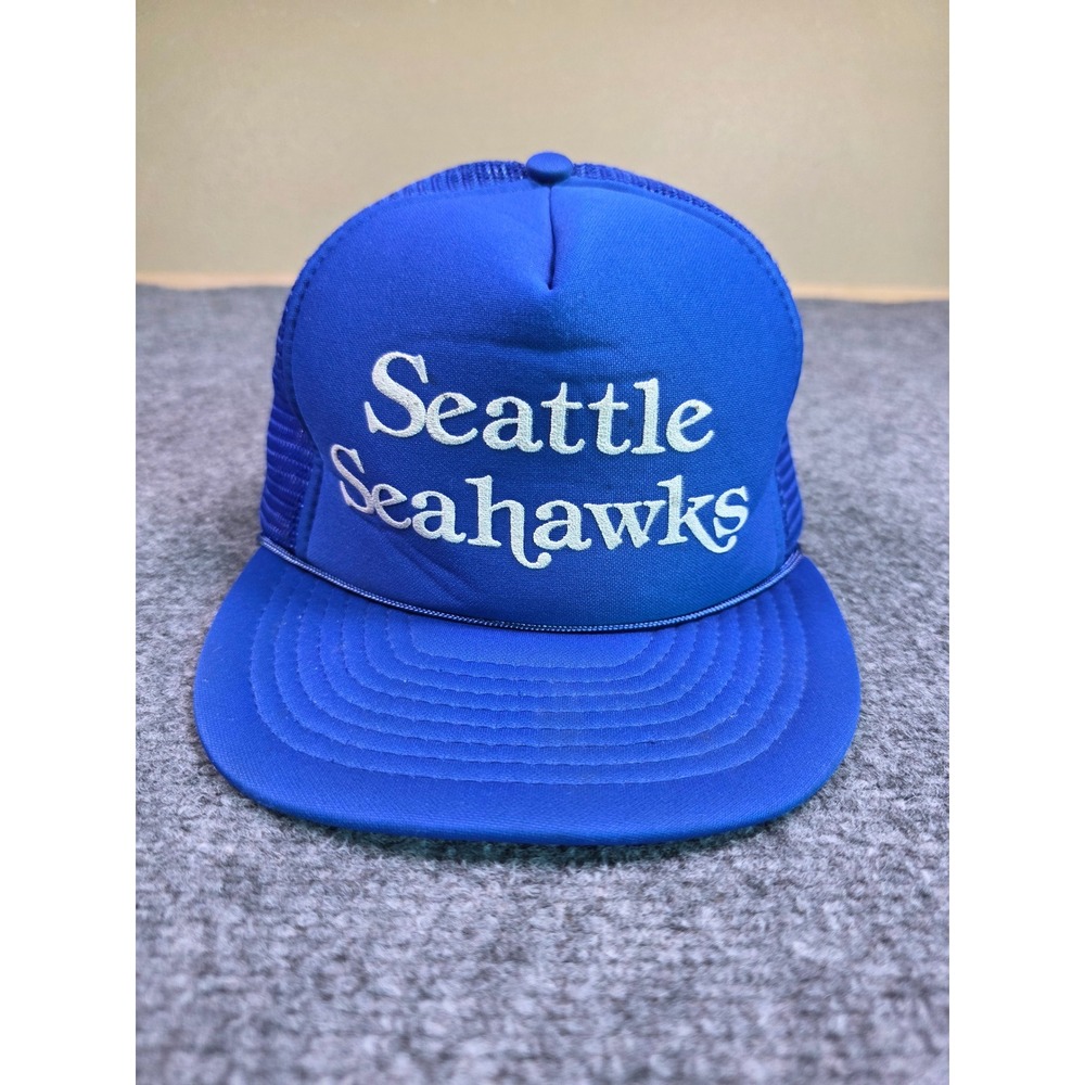Vintage Seattle Seahawks Trucker Hat Mens OSFA Otto Cap  Blue Mesh Snapback